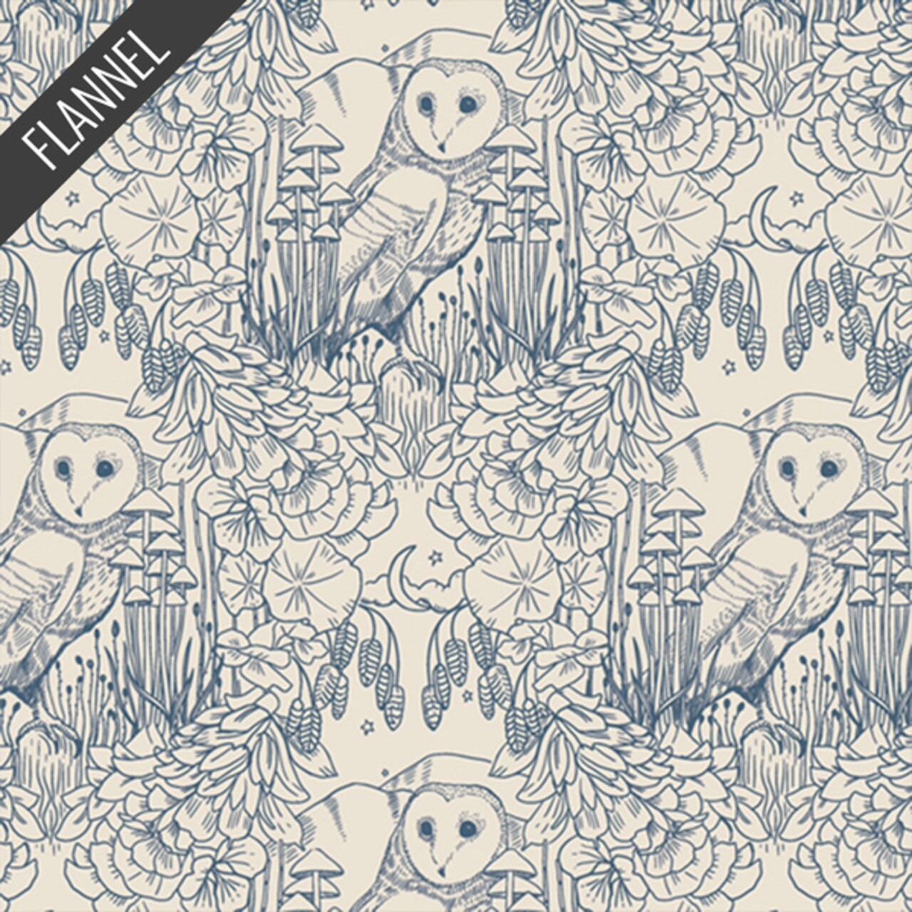 Moonlit Guardian Flannel in Sky (f28903a) | Art Gallery Flannel | AGF Studio | Art Gallery